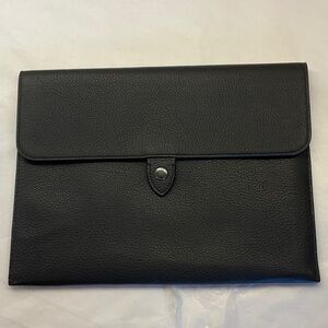 COACH Black Pebbled Leather Envelope Clutch New